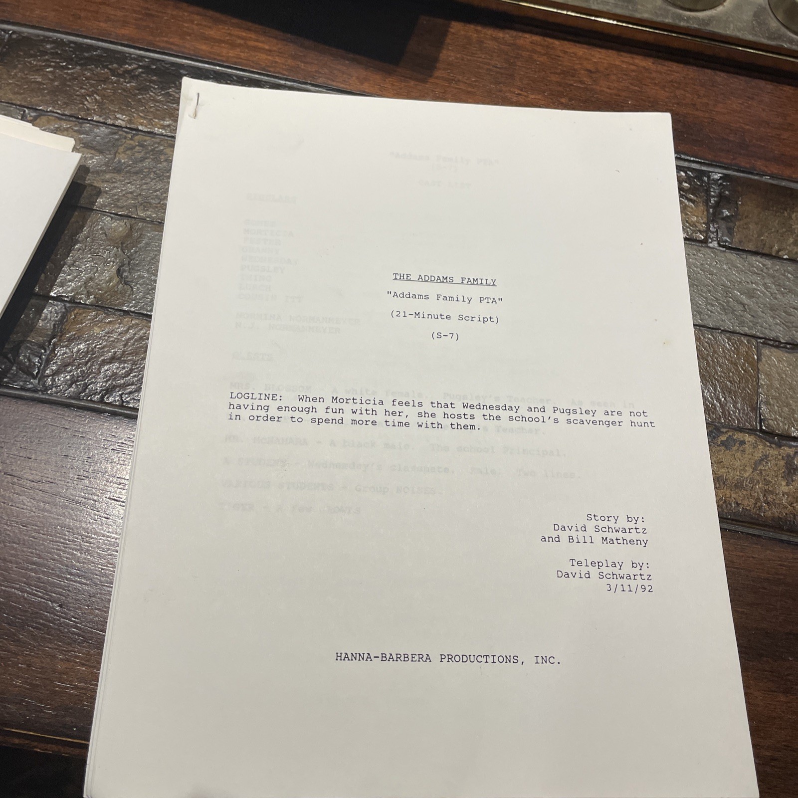 Vintage ADDAM’S FAMILY Hanna-Barbera Cartoon SCRIPTS 90’s Animation Cels I24  Vintage ADDAM’S FAMILY Hanna-Barbera Cartoon SCRIPTS 90’s Animation Cels I24