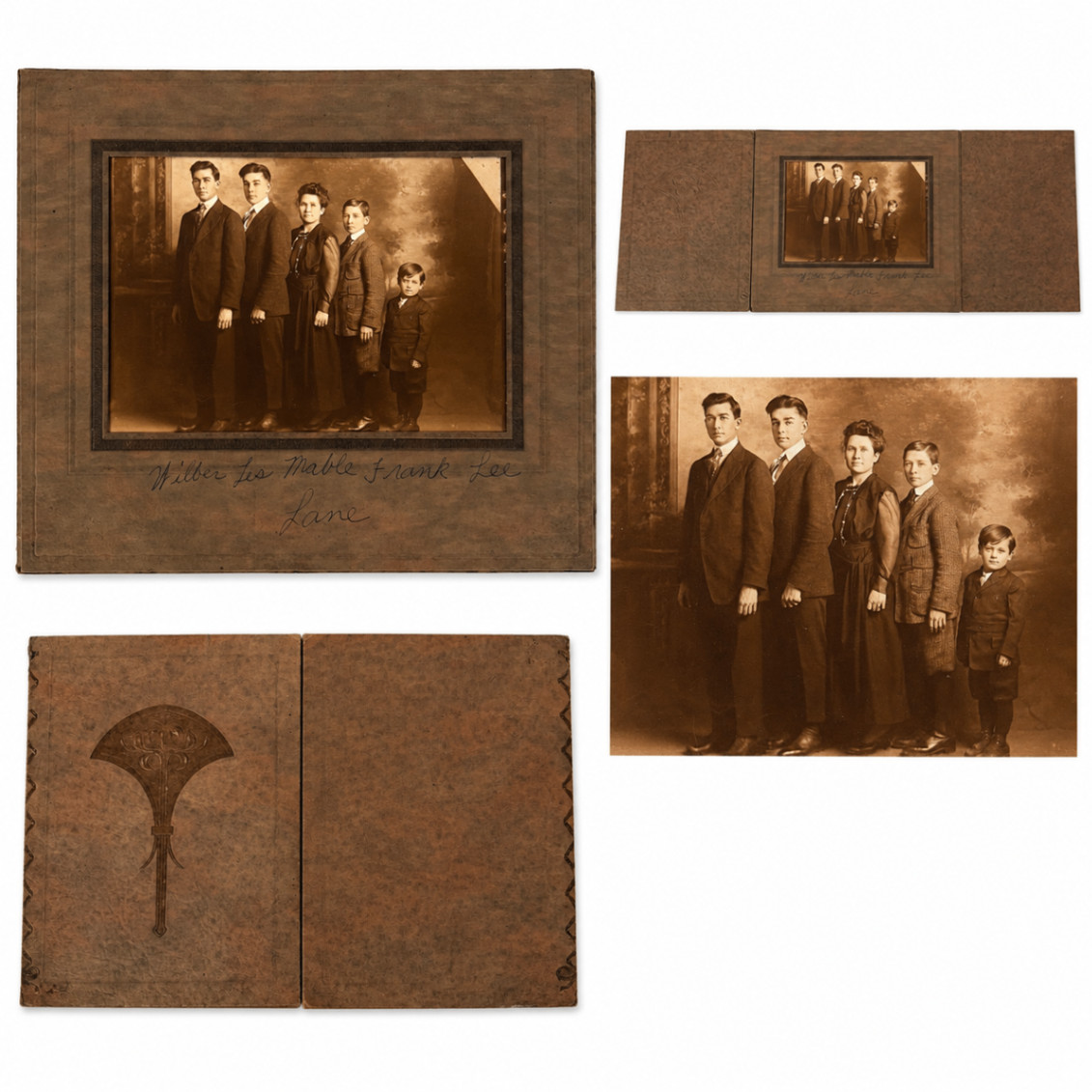 Vtg Family Portrait Photograph 1910s Sepia Tone Cabinet Mounted Folder Lane Antq Vtg Family Portrait Photograph 1910s Sepia Tone Cabinet Mounted Folder Lane Antq