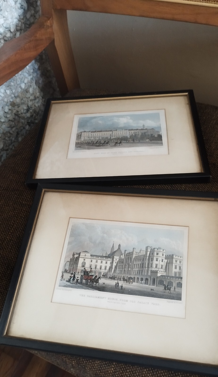 TWO VINTAGE W. DEEBLE ENGRAVINGS -  THE PARLIAMENT HOUSE & EAST SIDE PARK QUARE 