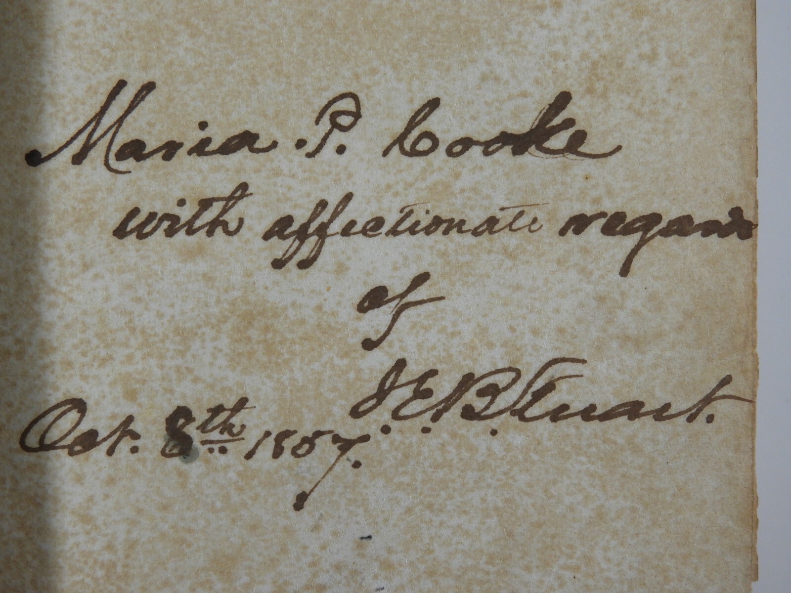Volume on John Milton SIGNED & INSCRIBED by J.E.B. Stuart to His Sister-in-Law Volume on John Milton SIGNED & INSCRIBED by J.E.B. Stuart to His Sister-in-Law