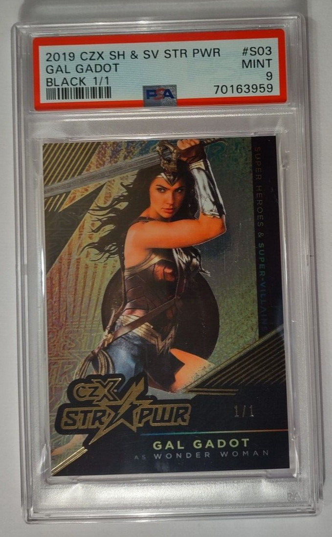 2019 CZX Heros Villains Gal Gadot Wonder Woman Star Power Black 1/1 PSA 9 2019 CZX Heros Villains Gal Gadot Wonder Woman Star Power Black 1/1 PSA 9