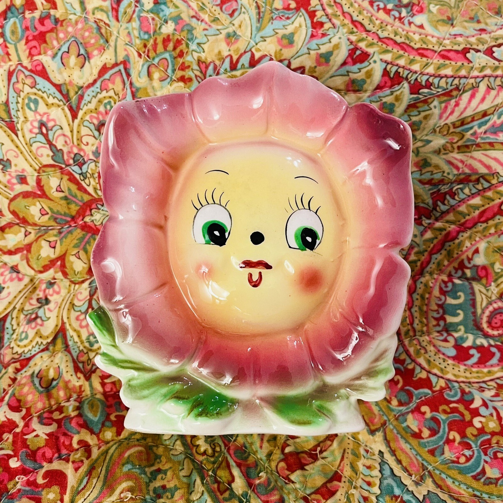 PY Miyao Anthropomorphic Pink Wall Pocket Planter Made in Japan circa 1950s PY Miyao Anthropomorphic Pink Wall Pocket Planter Made in Japan circa 1950s