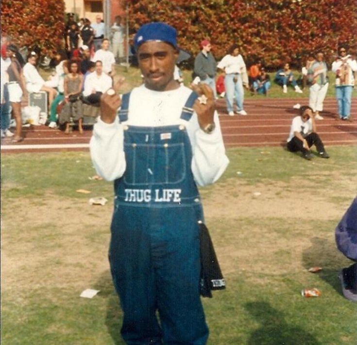 Tupac Shakur in Dickies commercial in red wood frame. Never before seen picture