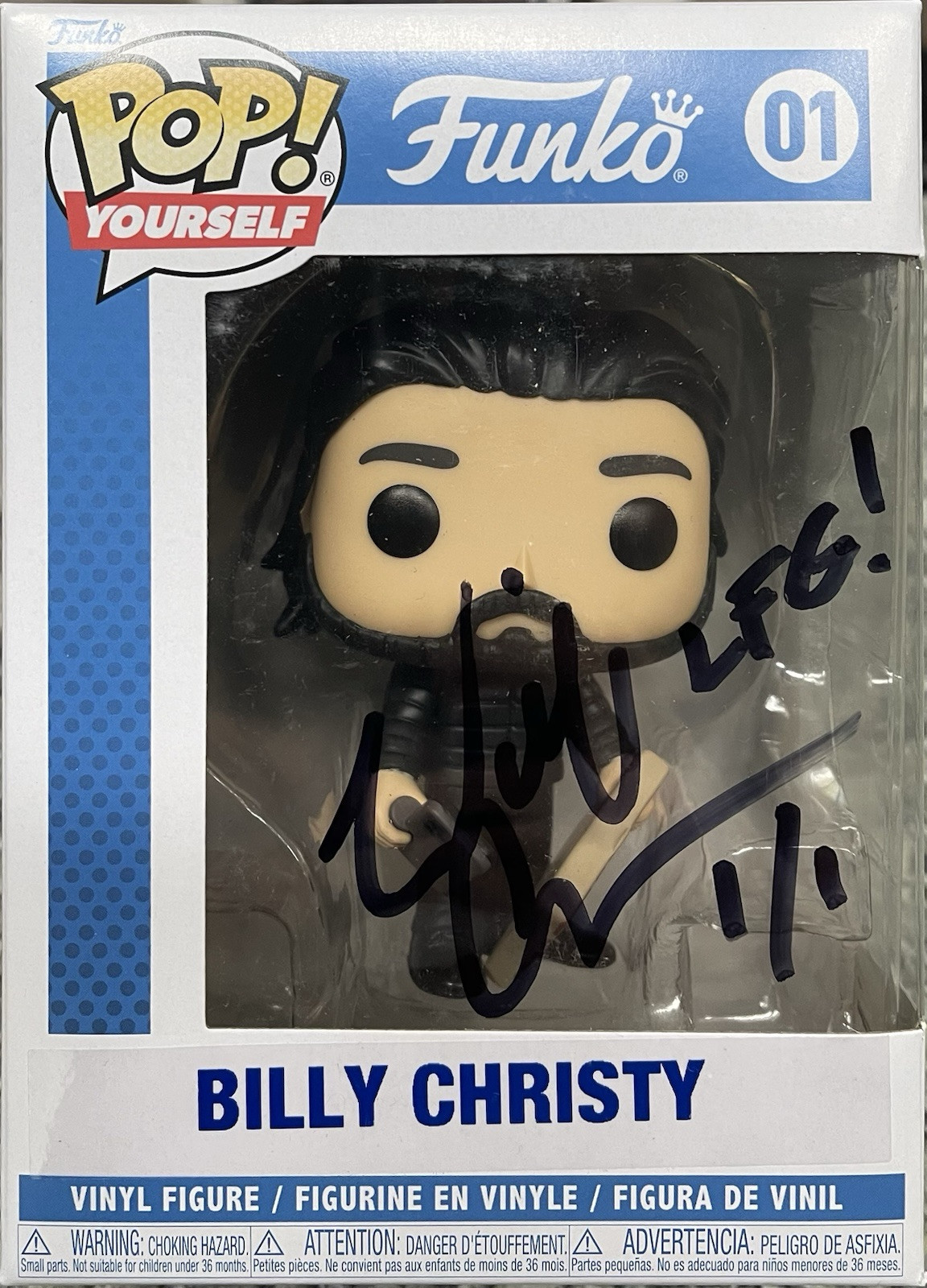 Billy Christy Funko Pop Yourself 1/1 Autographed LFG Inscription RARE Billy Christy Funko Pop Yourself 1/1 Autographed LFG Inscription RARE