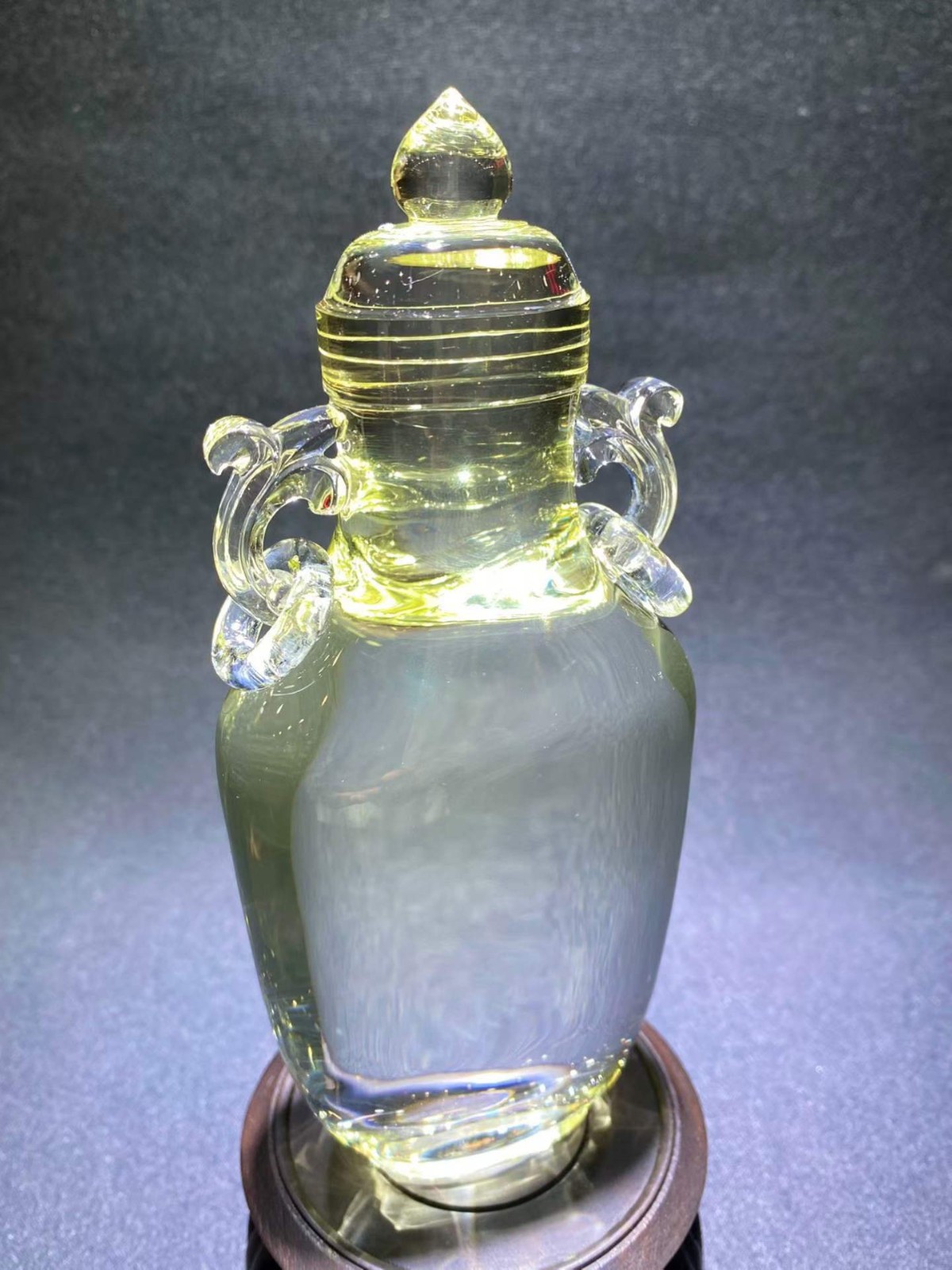 1.3LB Natural Citrine Quartz and blue needle grass double-ear peace bottle reiki 1.3LB Natural Citrine Quartz and blue needle grass double-ear peace bottle reiki