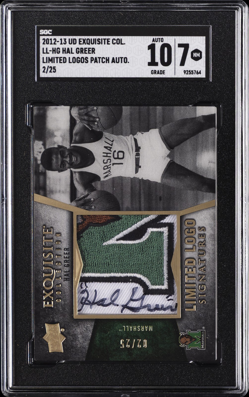 2012-13 UD: EXQUISITE COLLECTION LIMITED LOGOS PATCH AUTO 2/25 HAL GREER SGC 7 2012-13 UD: EXQUISITE COLLECTION LIMITED LOGOS PATCH AUTO 2/25 HAL GREER SGC 7