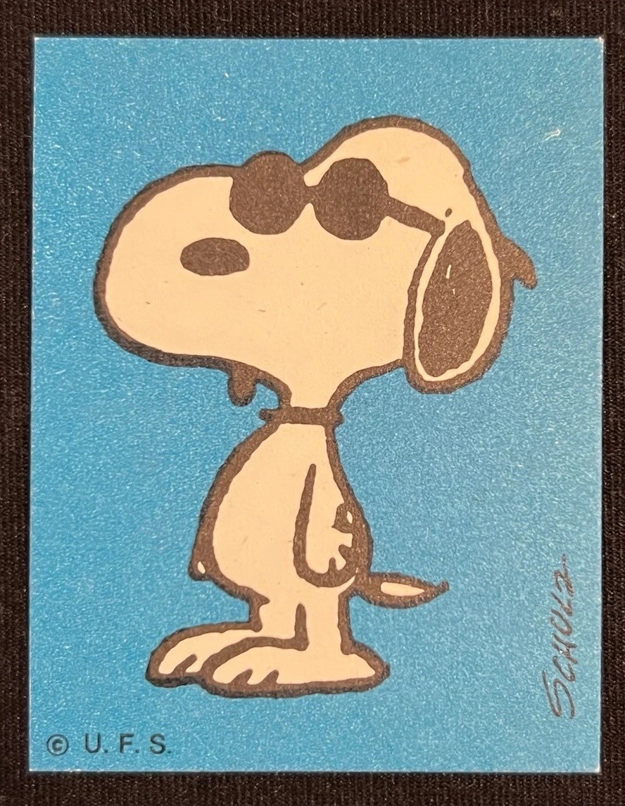 1971 MILANO PEANUTS SNOOPY SUNGLASSES *SECRET CARD* JOE COOL ROOKIE LOW POP NM+