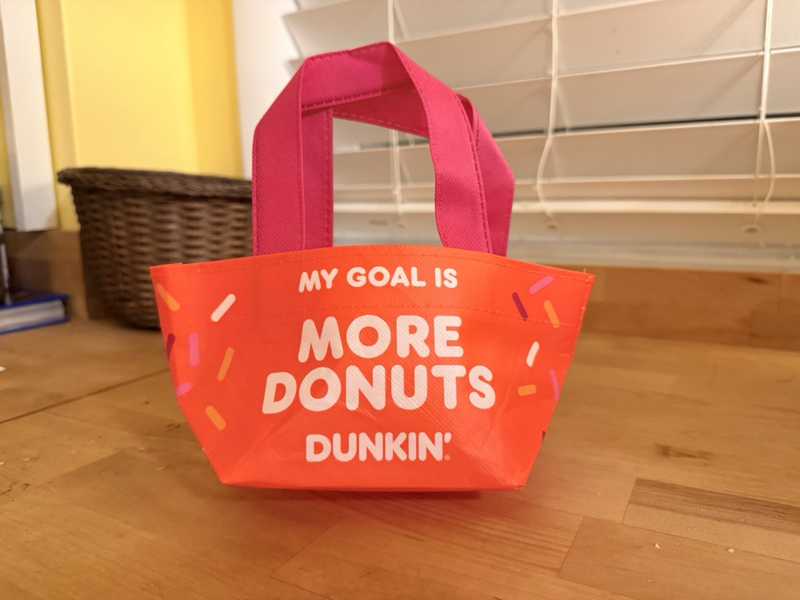 Dunkin Donuts Mini Tote Bag Orange Limited Edition Rare Never Used Brand New