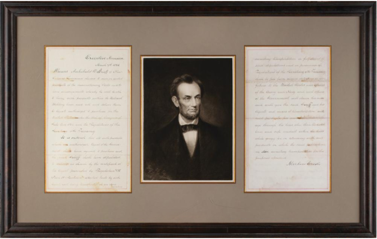 Abraham Lincoln Historic Hand-Written 1865 Document During The Civil War