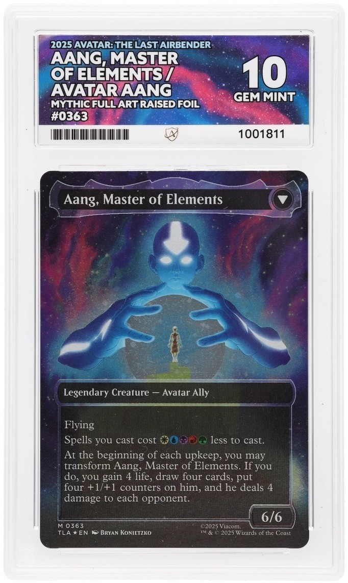 MTG: AVATAR RAISED FOIL AANG, MASTER OF ELEMENTS/AVATAR AANG ACE 10