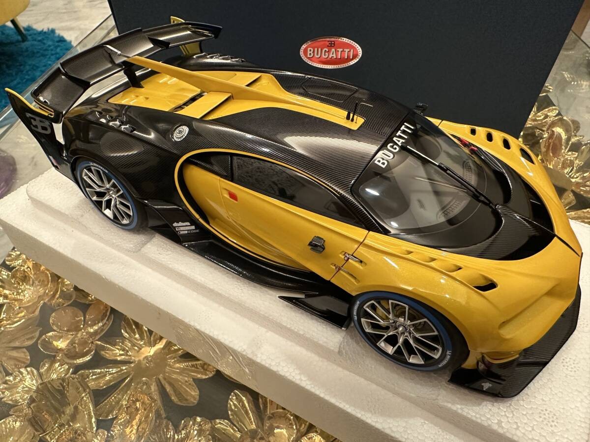 1/18 Auto Art Bugatti Vision Gt Gran Turismo Minicar Yellow X Carbon Rare