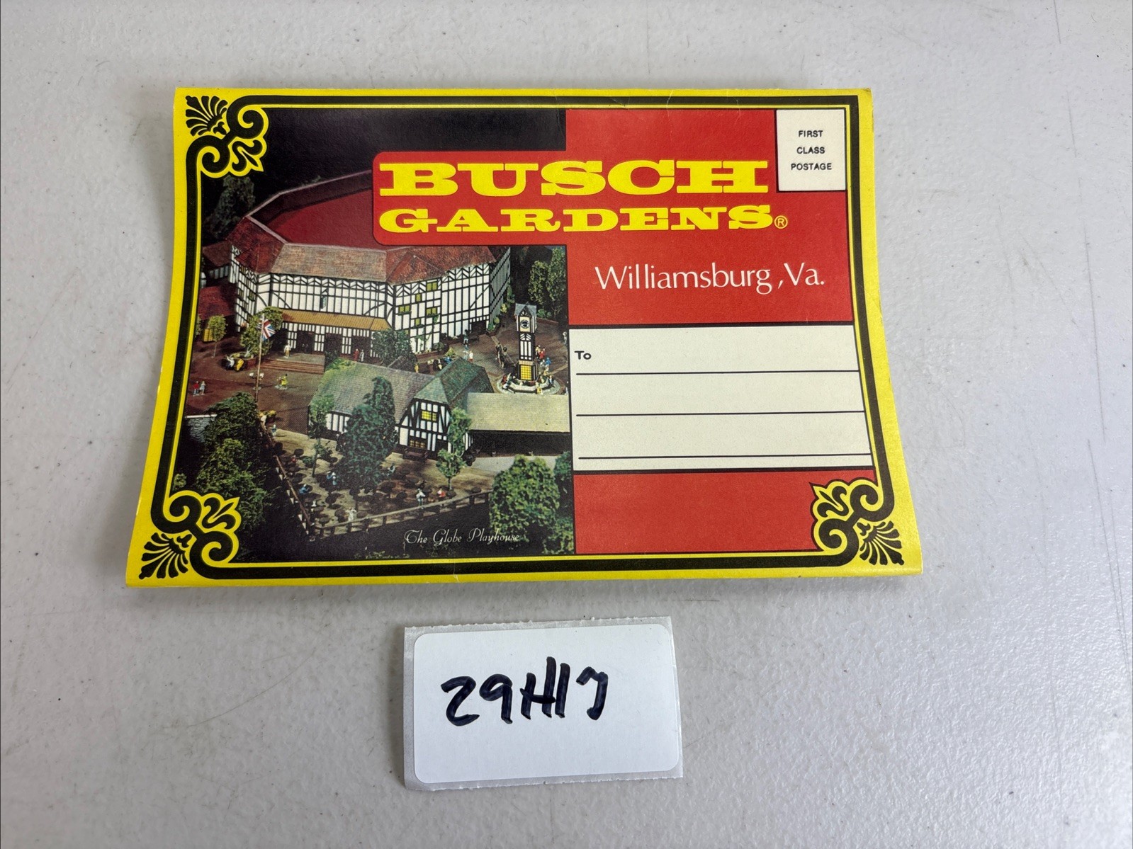Busch Gardens Williamsburg VA Post Card Folder Vintage Souvenir 29H17 Busch Gardens Williamsburg VA Post Card Folder Vintage Souvenir 29H17