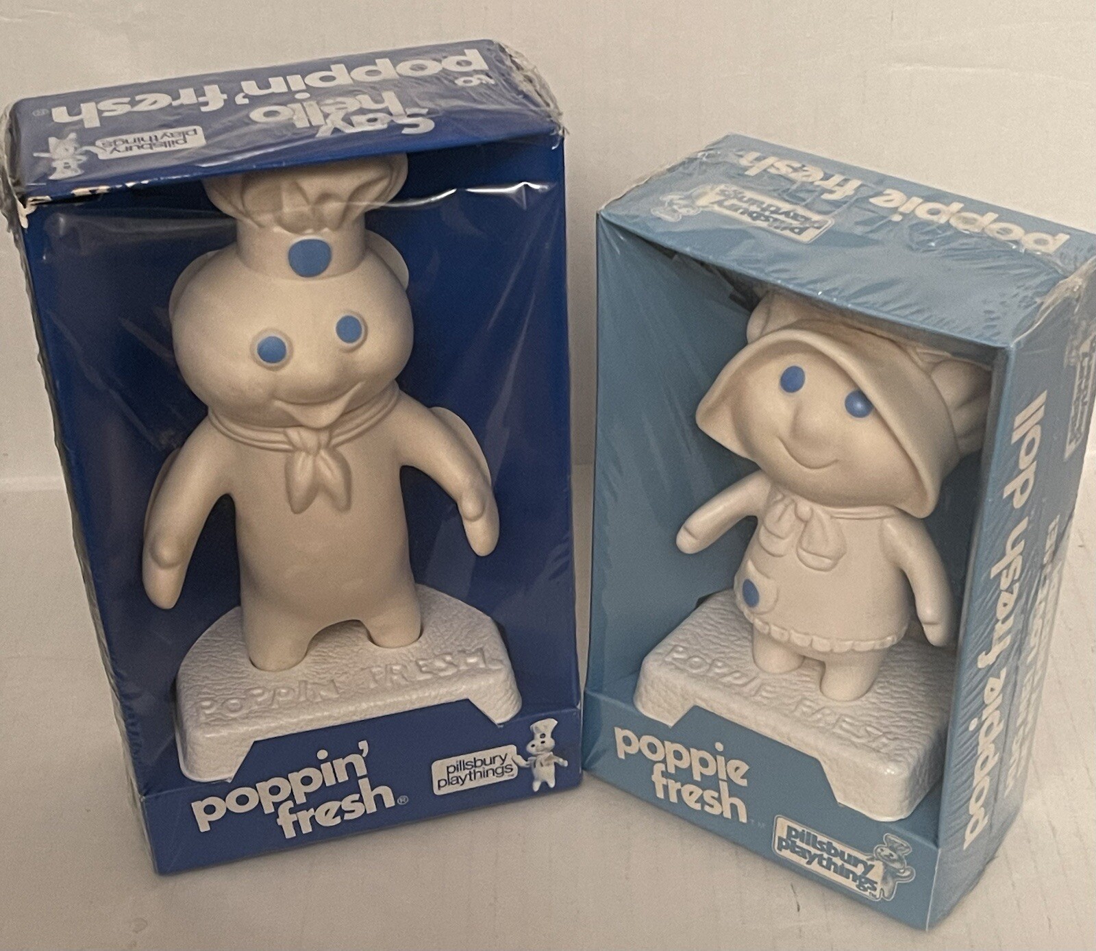 Set of 2 - Vintage 1971-72 PILLSBURY DOUGH BOY POPPIN FRESH BOY & GIRL NEW 