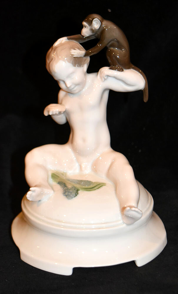 Rosenthal Liebermann Figurine From Ferdinand Boy and Monkey