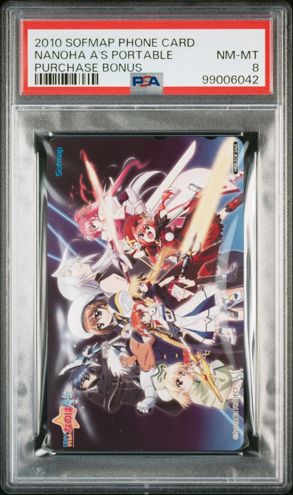 2010 SOFMAP PHONE CARD MAGICAL GIRL LYRICAL NANOHA A'S PORTABLE PSA 8 2010 SOFMAP PHONE CARD MAGICAL GIRL LYRICAL NANOHA A'S PORTABLE PSA 8