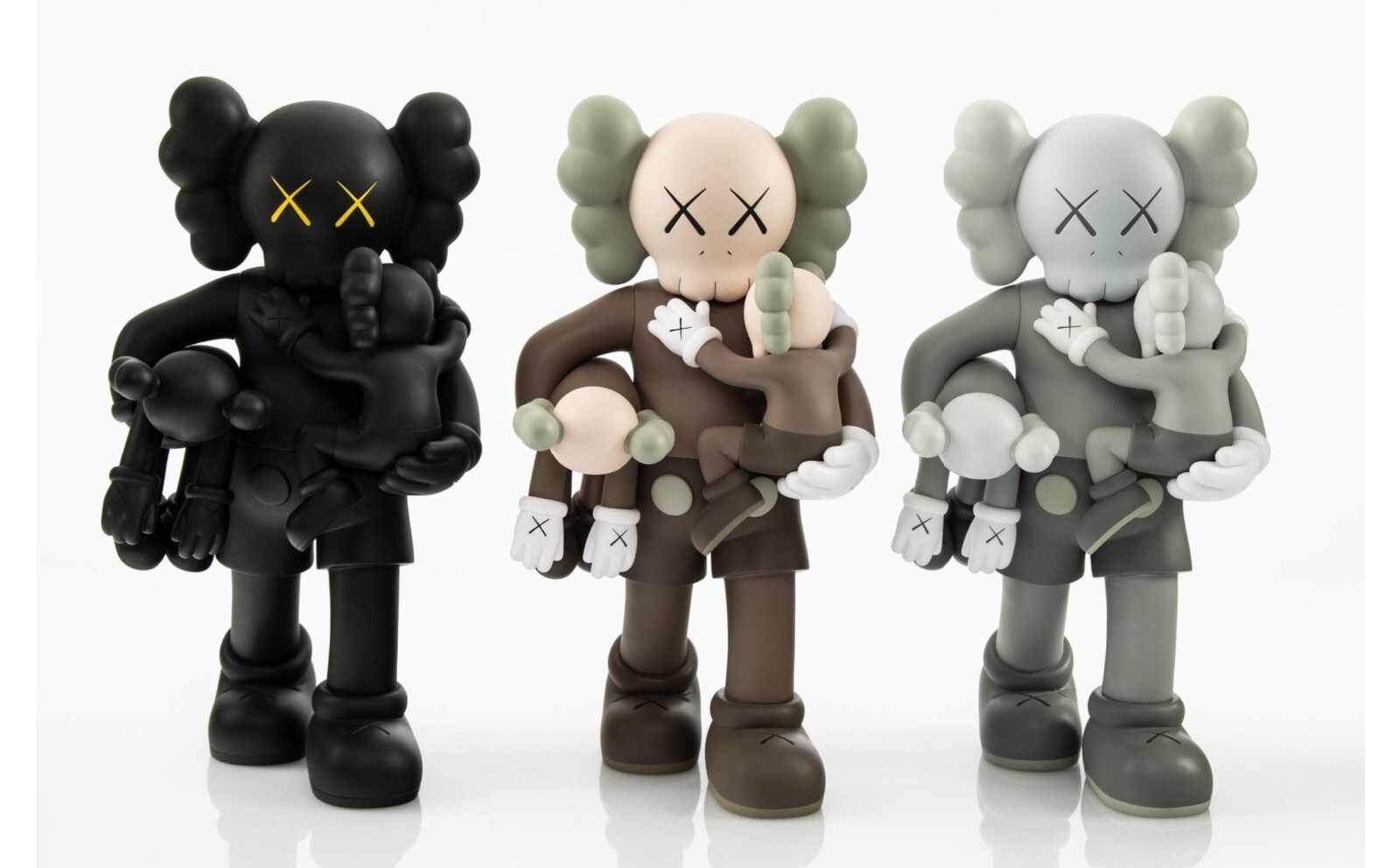 KAWS Companion Clean Slate Vinyl Figures 2018 Set of 3 (Brown, Grey and Black) KAWS Companion Clean Slate Vinyl Figures 2018 Set of 3 (Brown, Grey and Black)