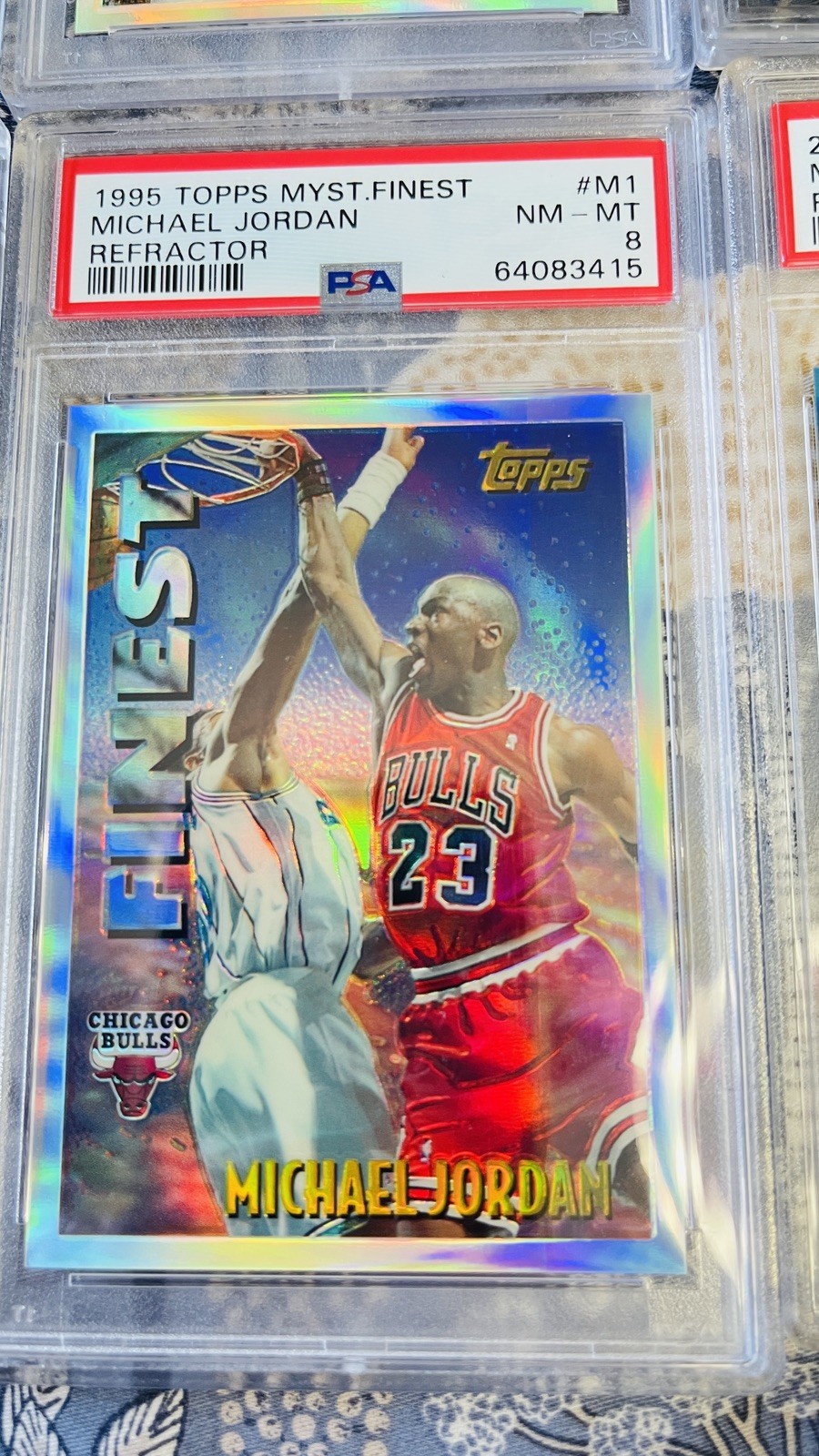 1995 TOPPS MYSTERY FINEST REFRACTOR #M1 MICHAEL JORDAN PSA 8 Rare 1995 TOPPS MYSTERY FINEST REFRACTOR #M1 MICHAEL JORDAN PSA 8 Rare