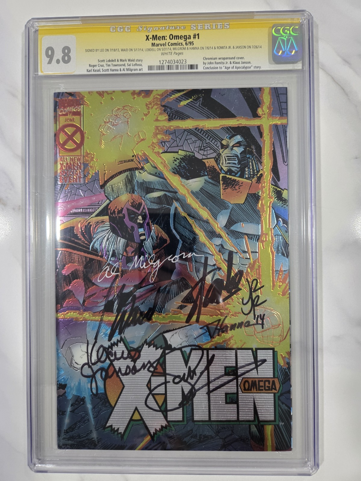 2 books 7x-signed X-Men Omega #1 & 3x-signed X-Men #1 SS CGC 9.8 Stan Lee HTF 2 books 7x-signed X-Men Omega #1 & 3x-signed X-Men #1 SS CGC 9.8 Stan Lee HTF