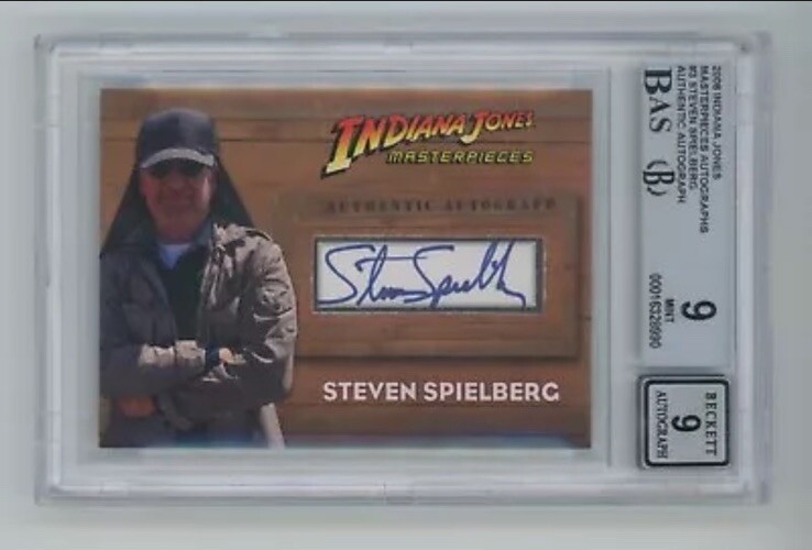 2008 Indiana Jones Masterpieces Autograph Steven Spielberg #1/7 Beckett BGS 9 2008 Indiana Jones Masterpieces Autograph Steven Spielberg #1/7 Beckett BGS 9