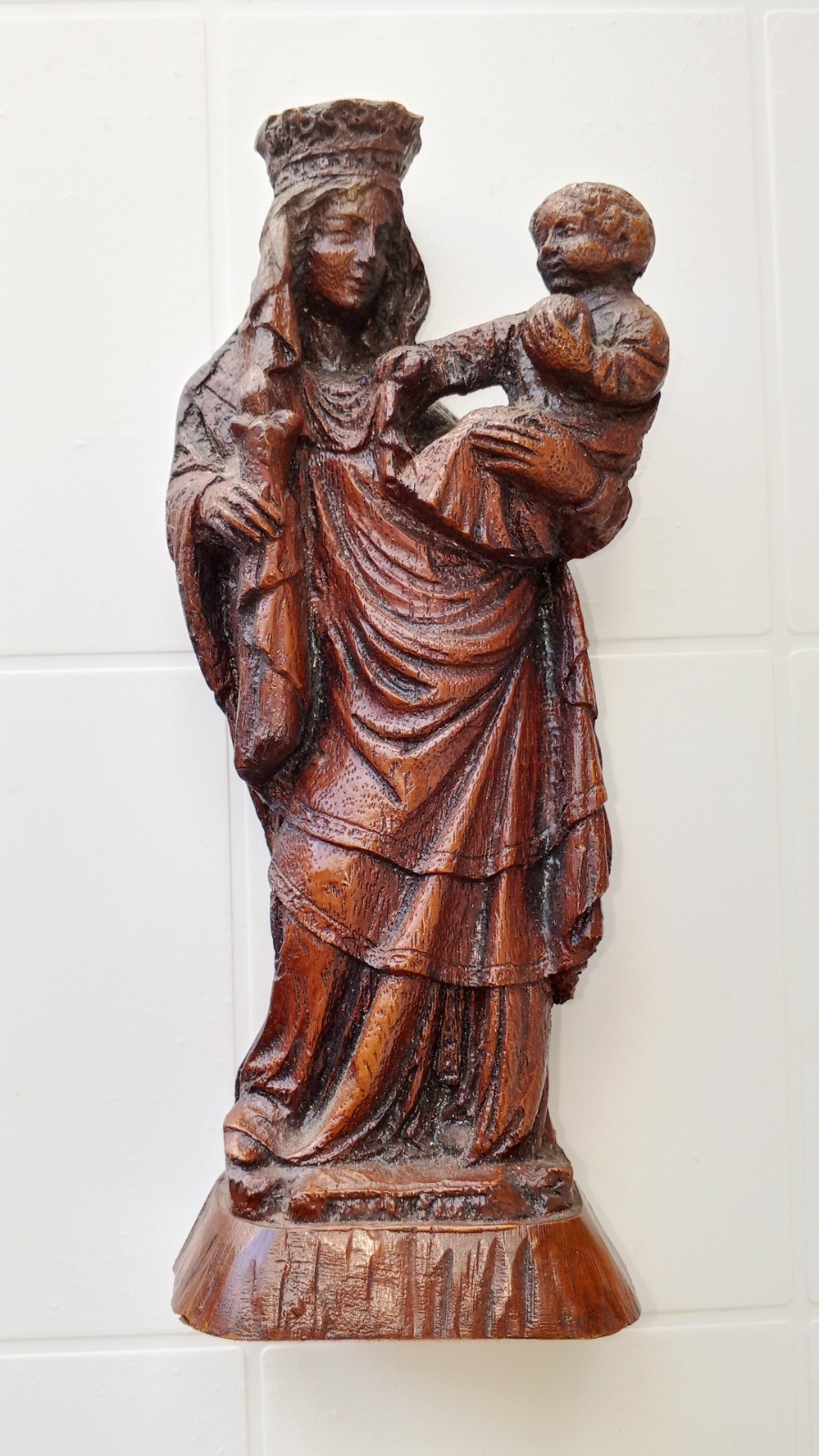 RARE Antique 1920s Hand Carved Wooden Madonna and Child Statue 8.3 Religious Art RARE Antique 1920s Hand Carved Wooden Madonna and Child Statue 8.3 Religious Art