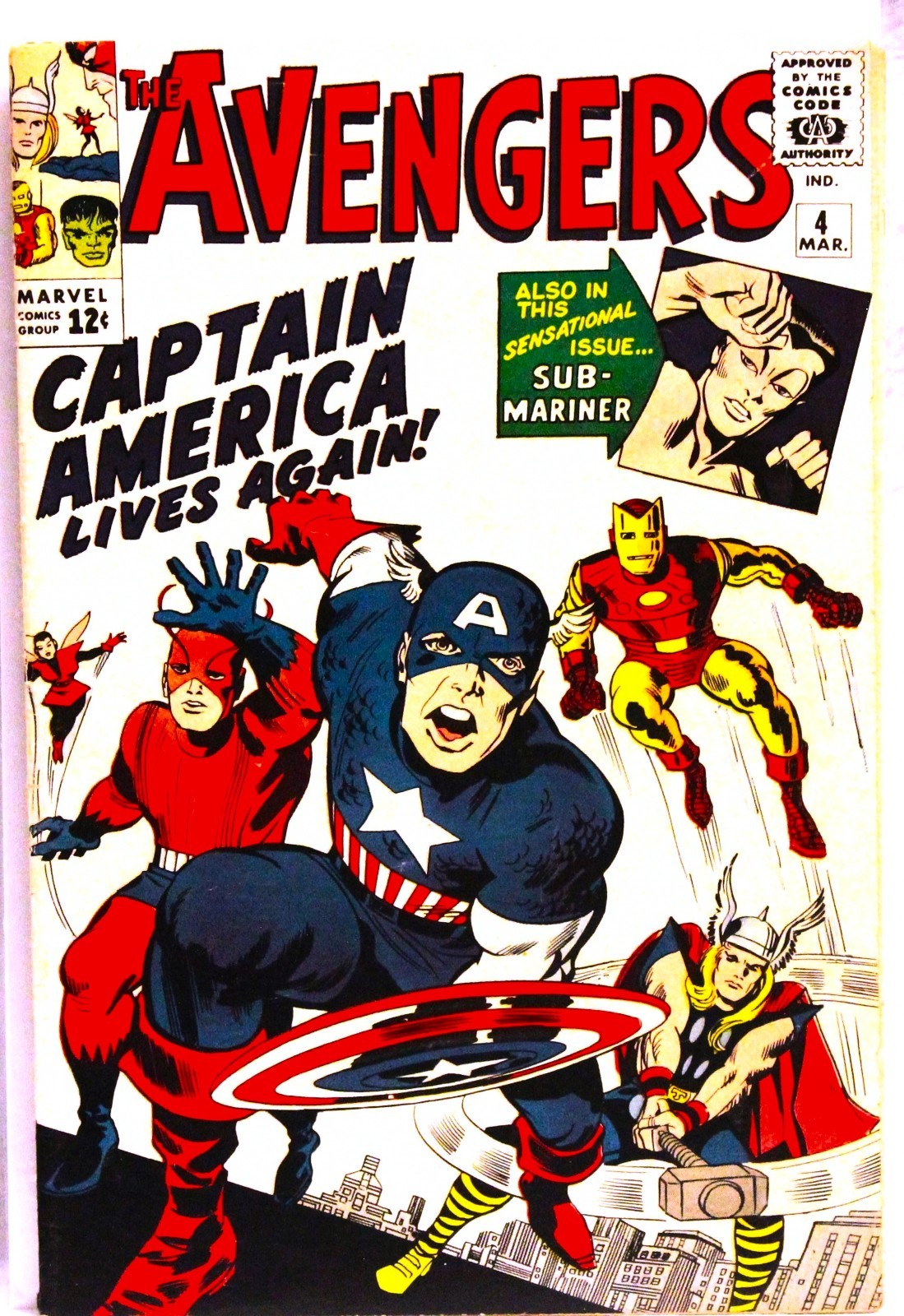 AVENGERS #4 (1964) AUTOGRAPHED BY STAN LEE & JACK KIRBY VERY RARE BEAUTIFUL AVENGERS #4 (1964) AUTOGRAPHED BY STAN LEE & JACK KIRBY VERY RARE BEAUTIFUL