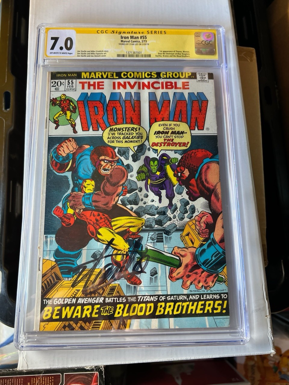 Iron Man 55 Cgc 7.0 Signed By Stan Lee