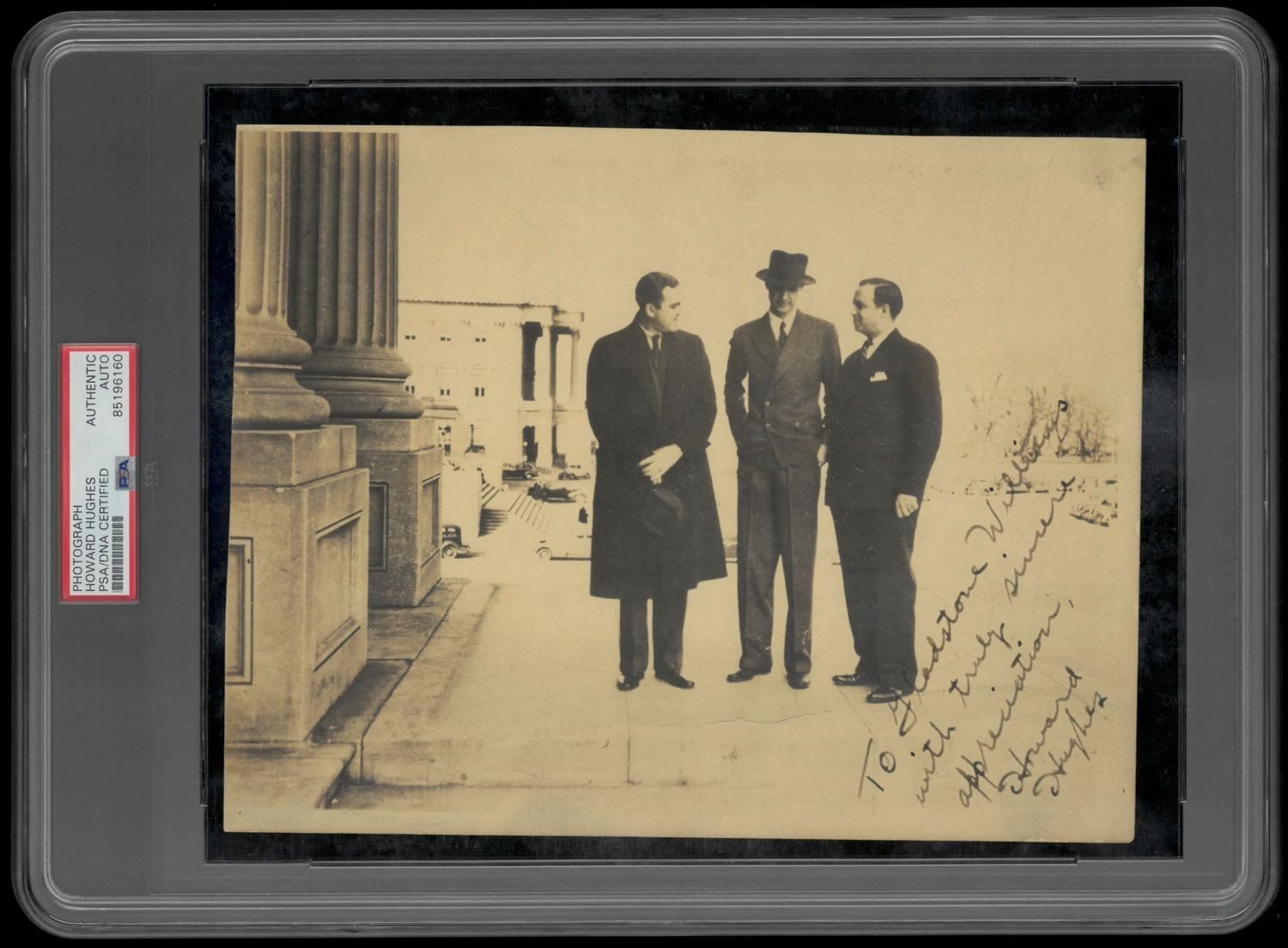 HOWARD HUGHES Signed Autographed 1938 Photograph Around-The-World-Flight PSA/DNA