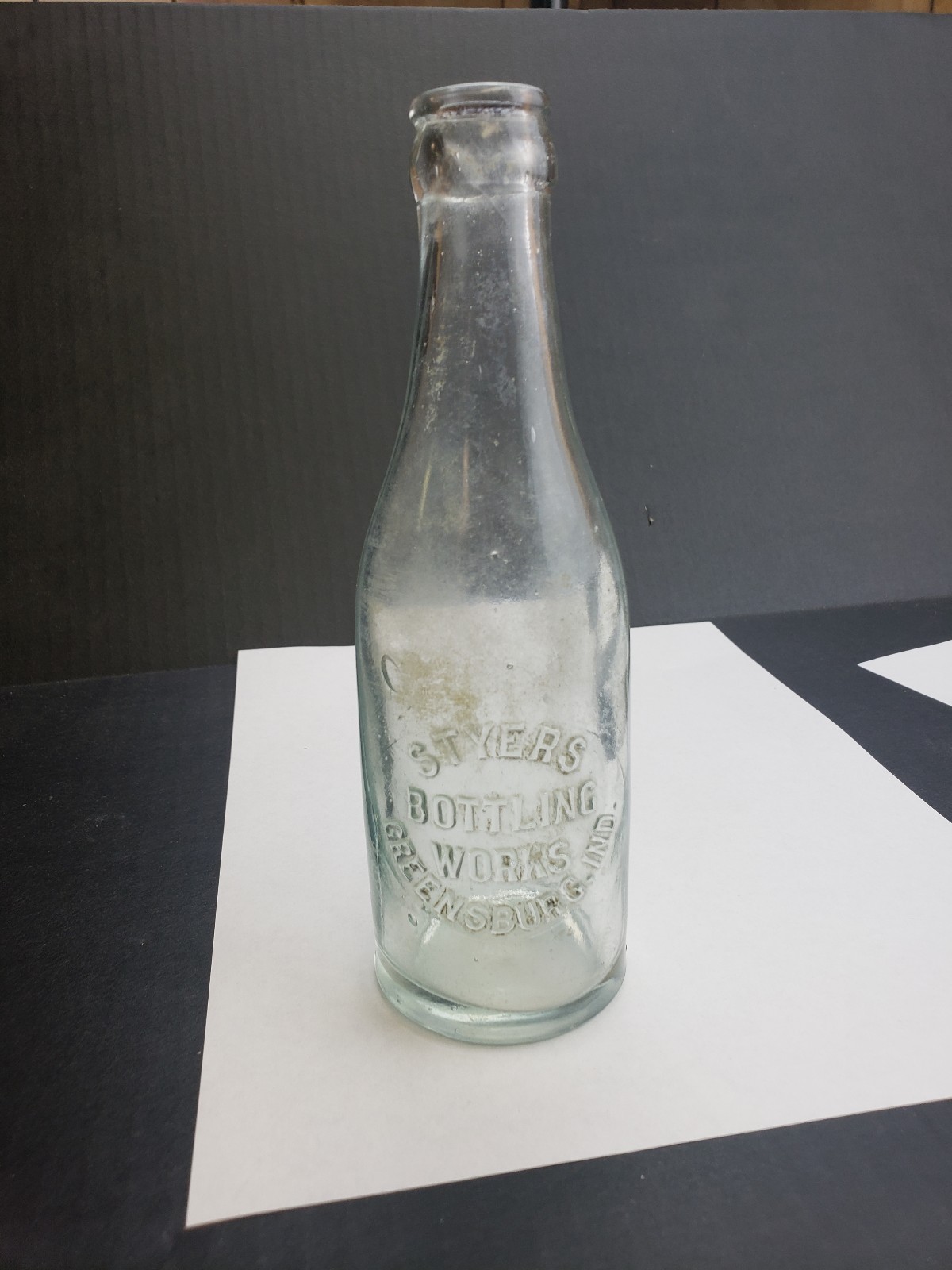 Greensburg Indiana Styers Bottling Works 1800s? 7oz bottle RARE Tower tree