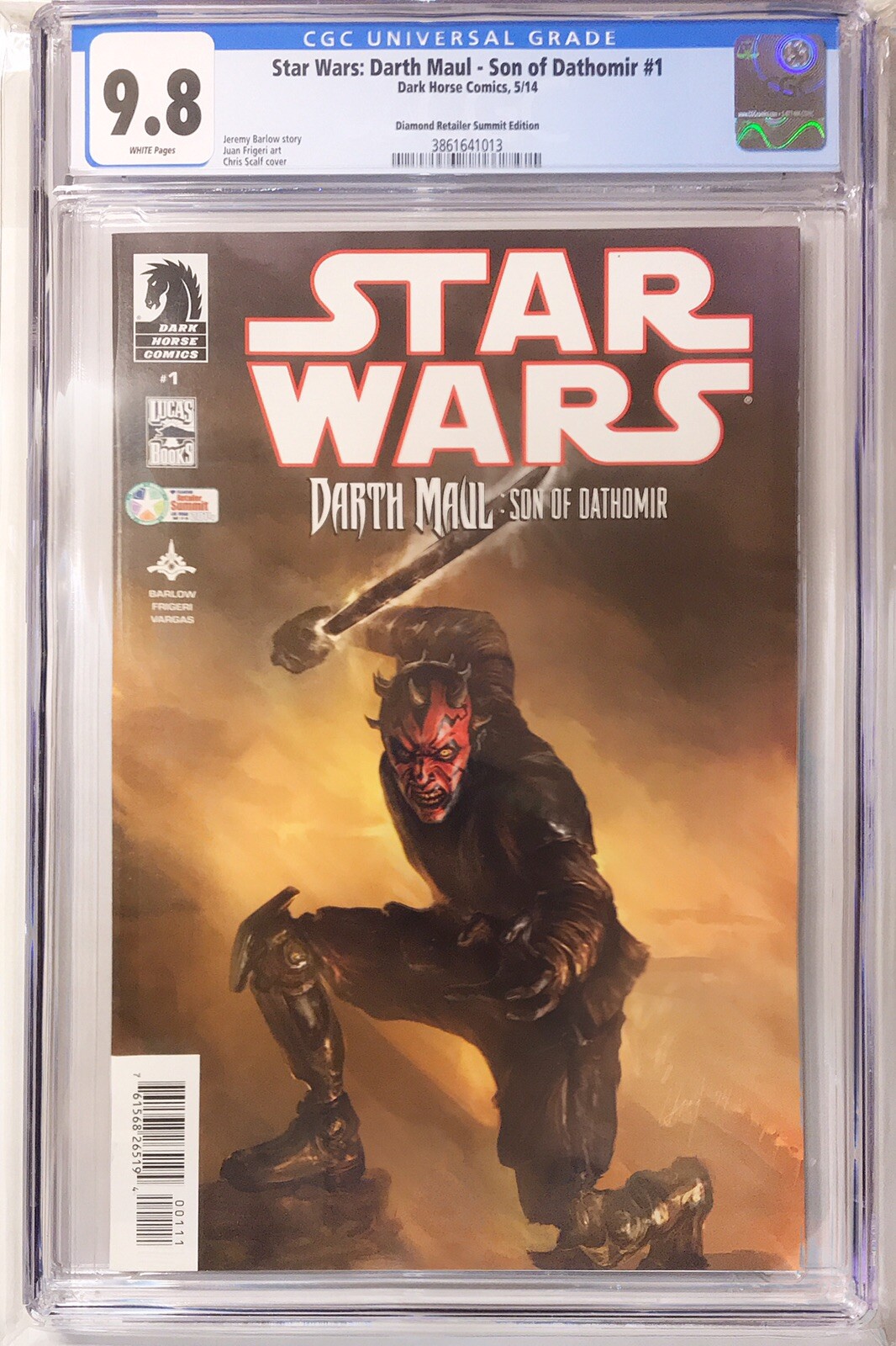Star Wars: Darth Maul Son Of Dathomir (2014) #1 Diamond Variant CGC 9.8 NM / M Star Wars: Darth Maul Son Of Dathomir (2014) #1 Diamond Variant CGC 9.8 NM / M