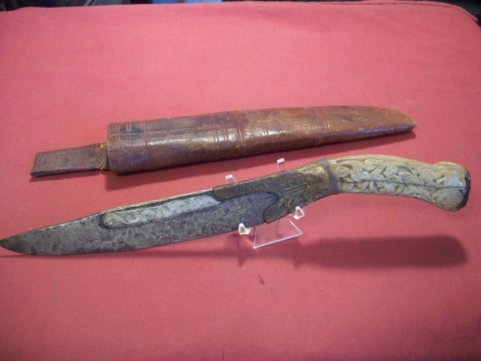 Antique PIHA-KAETTA Sir Lanka [Ceylon] Fighting Knife w/ Silver Inlays, Handle ?