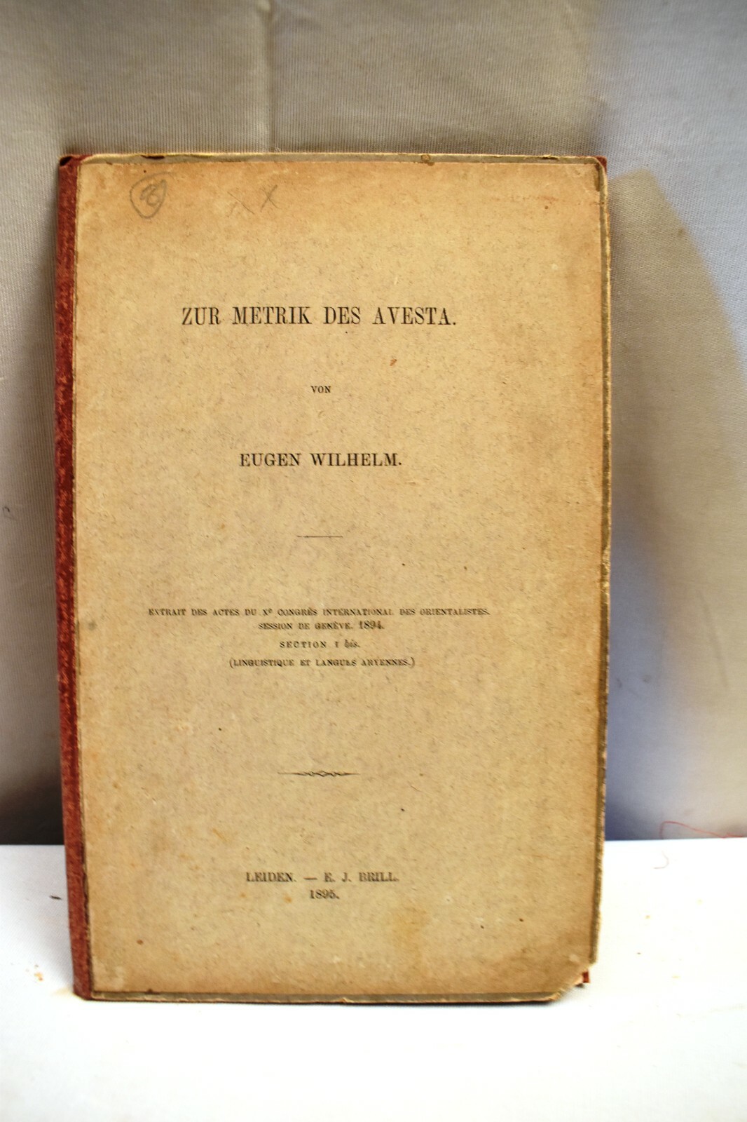 Antique Zur Metrik Des Awesta Eugen Wilhelm Holy Book Zoroastrian Parsees 1895 Antique Zur Metrik Des Awesta Eugen Wilhelm Holy Book Zoroastrian Parsees 1895