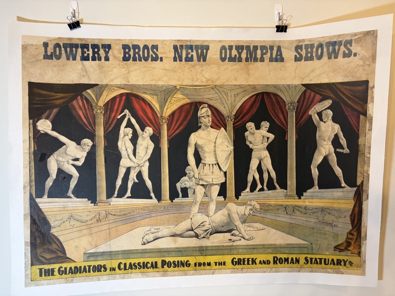 Antique 1900-1905 Lowery Bros. New Olympia Shows Poster – 