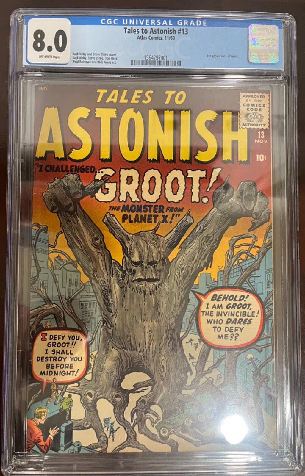 Tales to Astonish 13 CGC 8.0 1st appearance of Groot from GOTG Rare in grade Tales to Astonish 13 CGC 8.0 1st appearance of Groot from GOTG Rare in grade