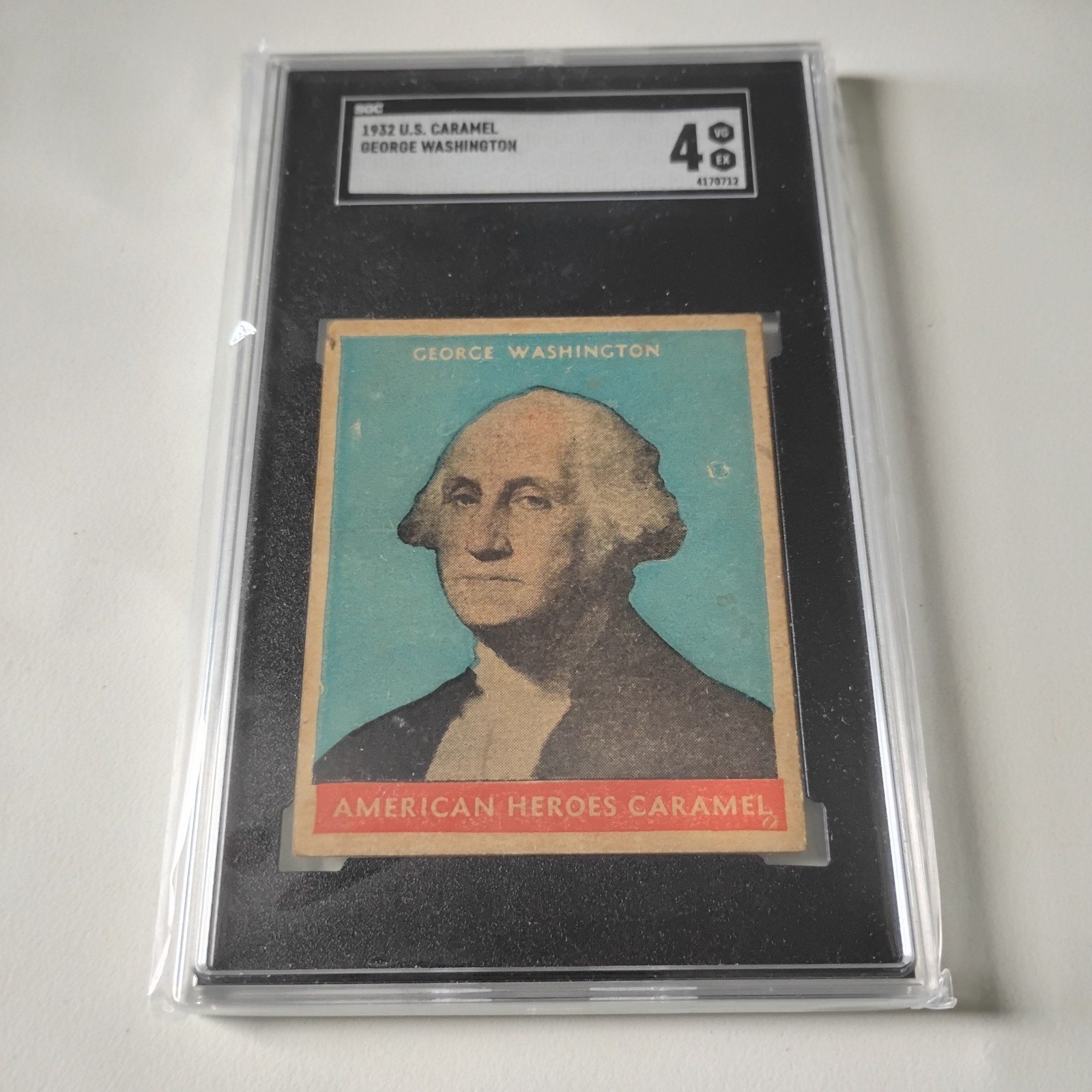 1932 U.S. Caramel Presidents George Washington Blue Variation SGC 4 Hard To Find