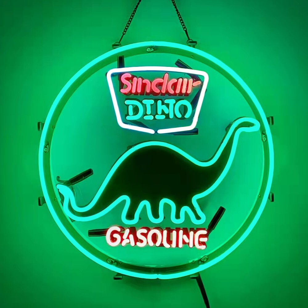 Sinclair Dino Gasoline Logo Neon Sign Gas Station Wall Display 24x24 Sinclair Dino Gasoline Logo Neon Sign Gas Station Wall Display 24x24
