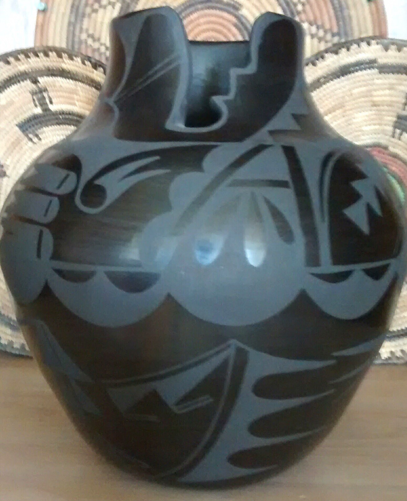 Very Large Pottery Vessel By Pueblo Potter Carmelita Dunlap. Incredible Piece 