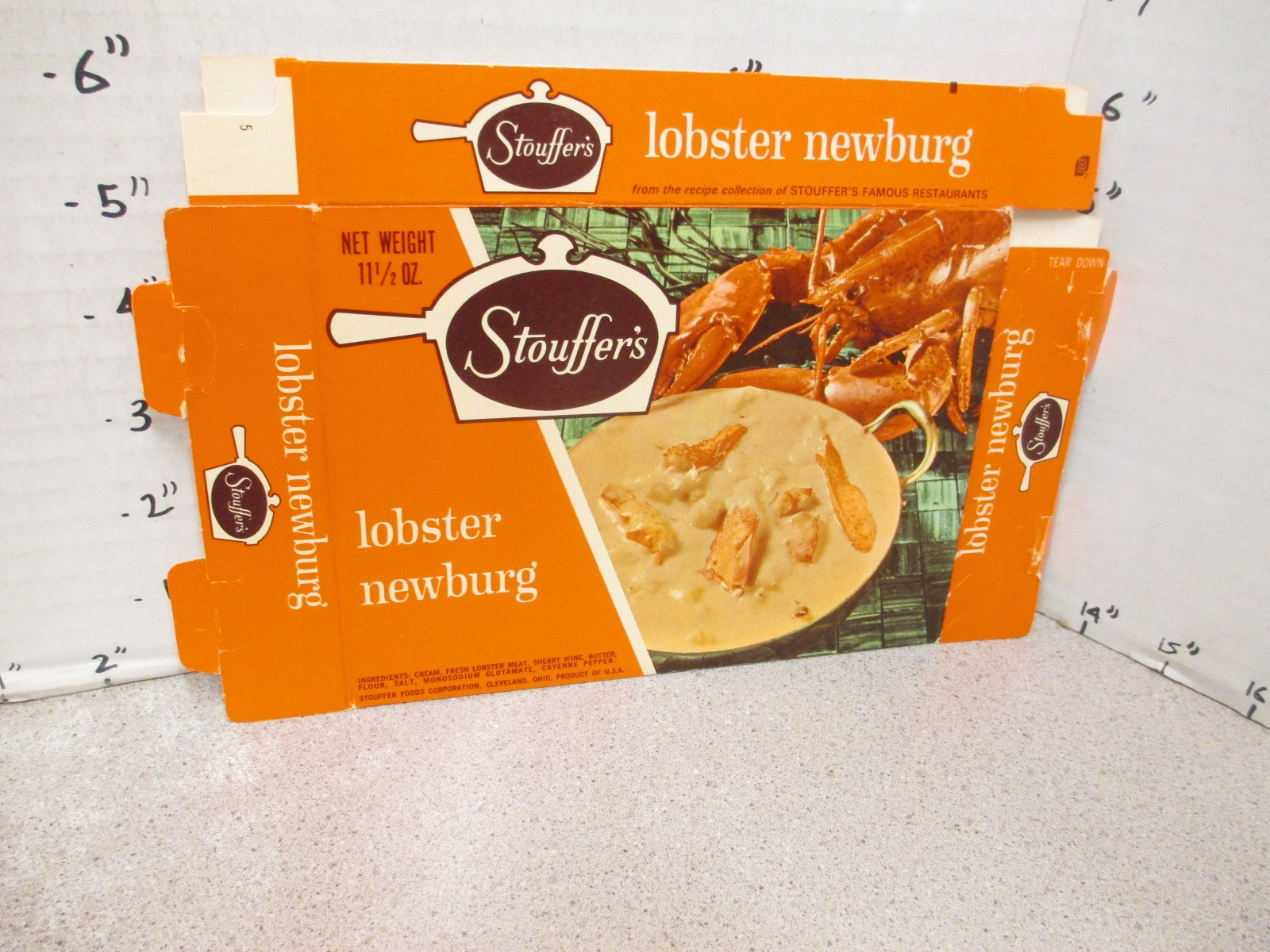 STOUFFER'S 1960s LOBSTER NEWBURG seafood vintage frozen food box TV dinner STOUFFER'S 1960s LOBSTER NEWBURG seafood vintage frozen food box TV dinner