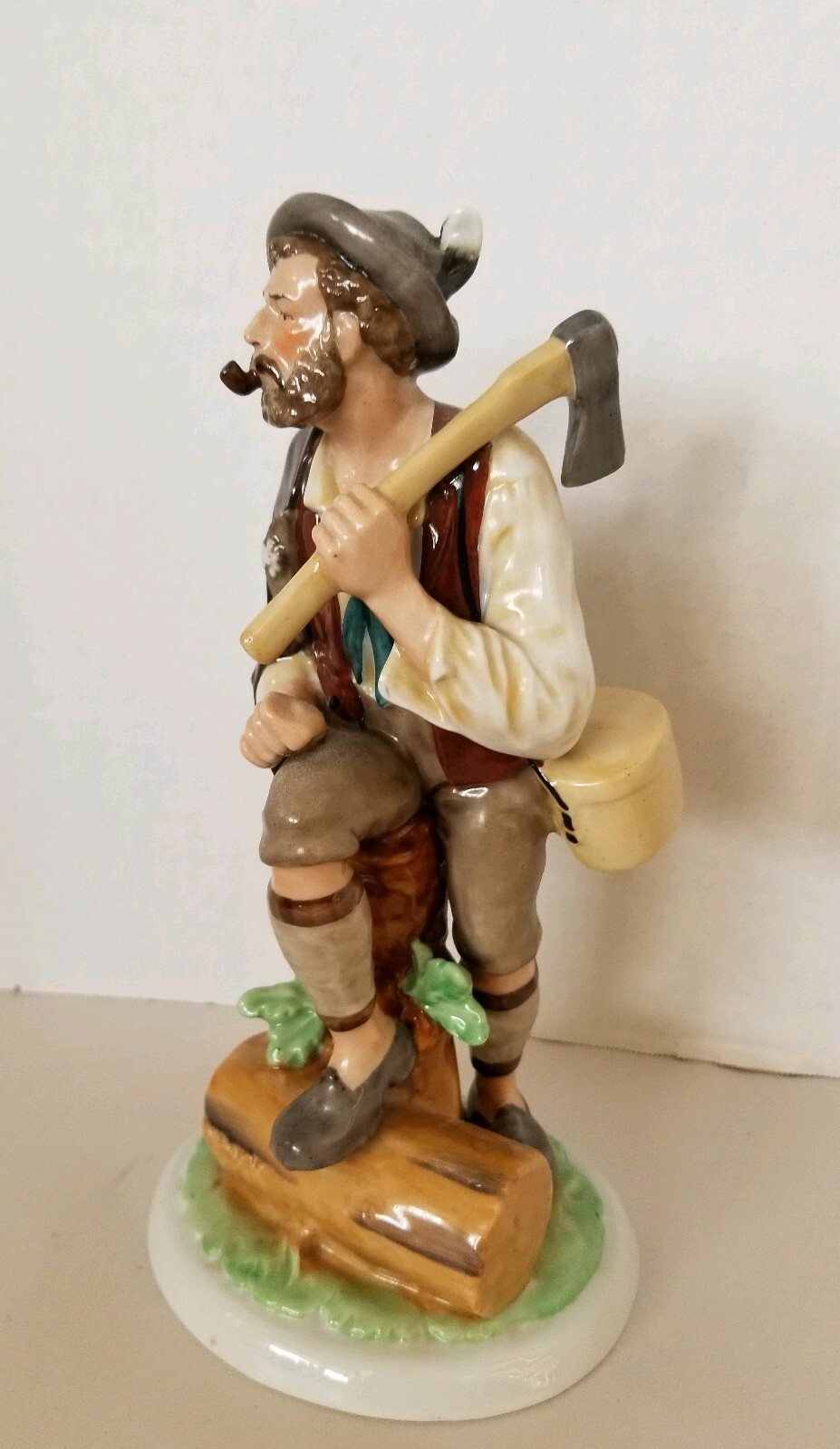 Rare Wallendorf Germany Porcelain Woodcutter Lumberjack 8.5