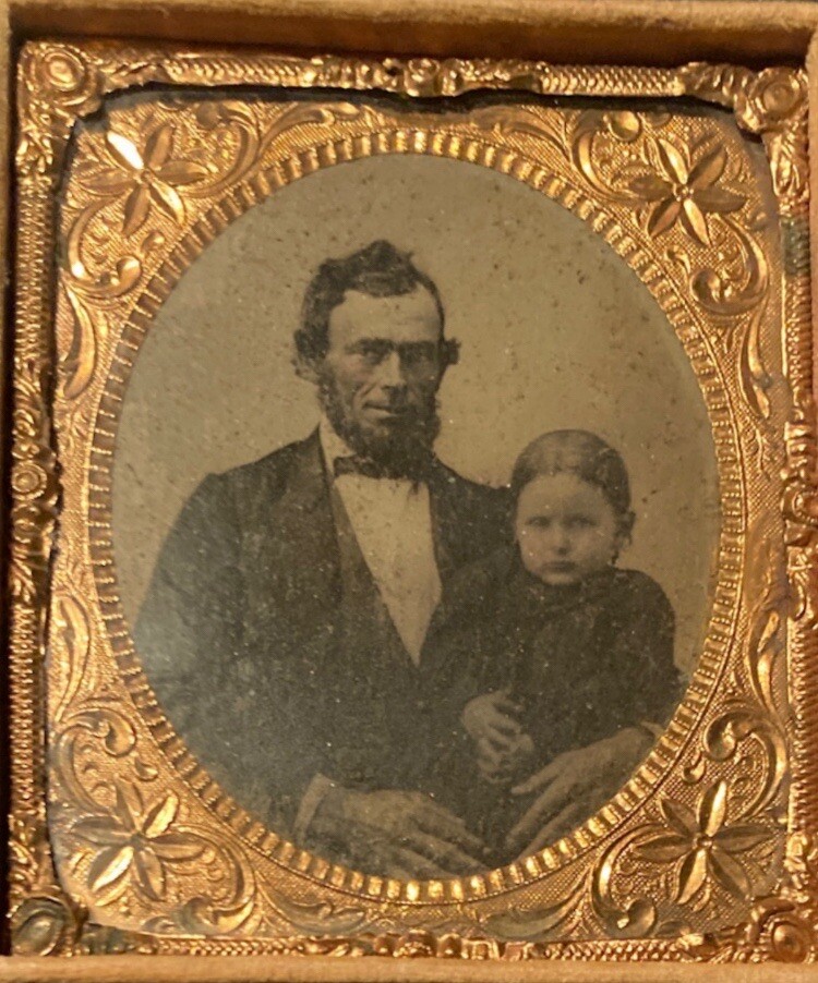 Antique Abraham Lincoln & Child - Quarter Plate Ambrotype American Treasure 🇺🇸