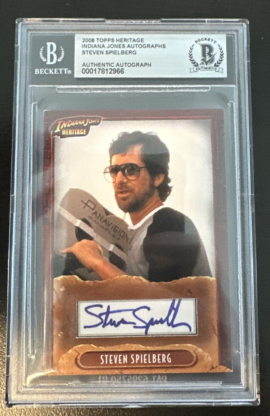 2008 INDIANA JONES TOPPS HERITAGE Steven Spielberg AUTOGRAPH AUTO CARD BGS 2008 INDIANA JONES TOPPS HERITAGE Steven Spielberg AUTOGRAPH AUTO CARD BGS