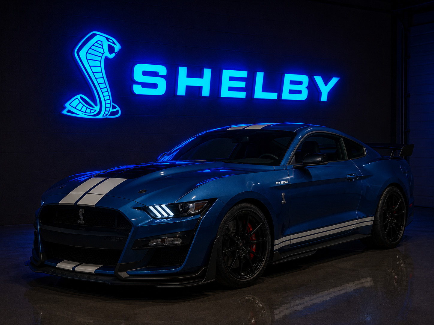 Illuminated Ford Shelby Cobra Mustang Dealership Sign