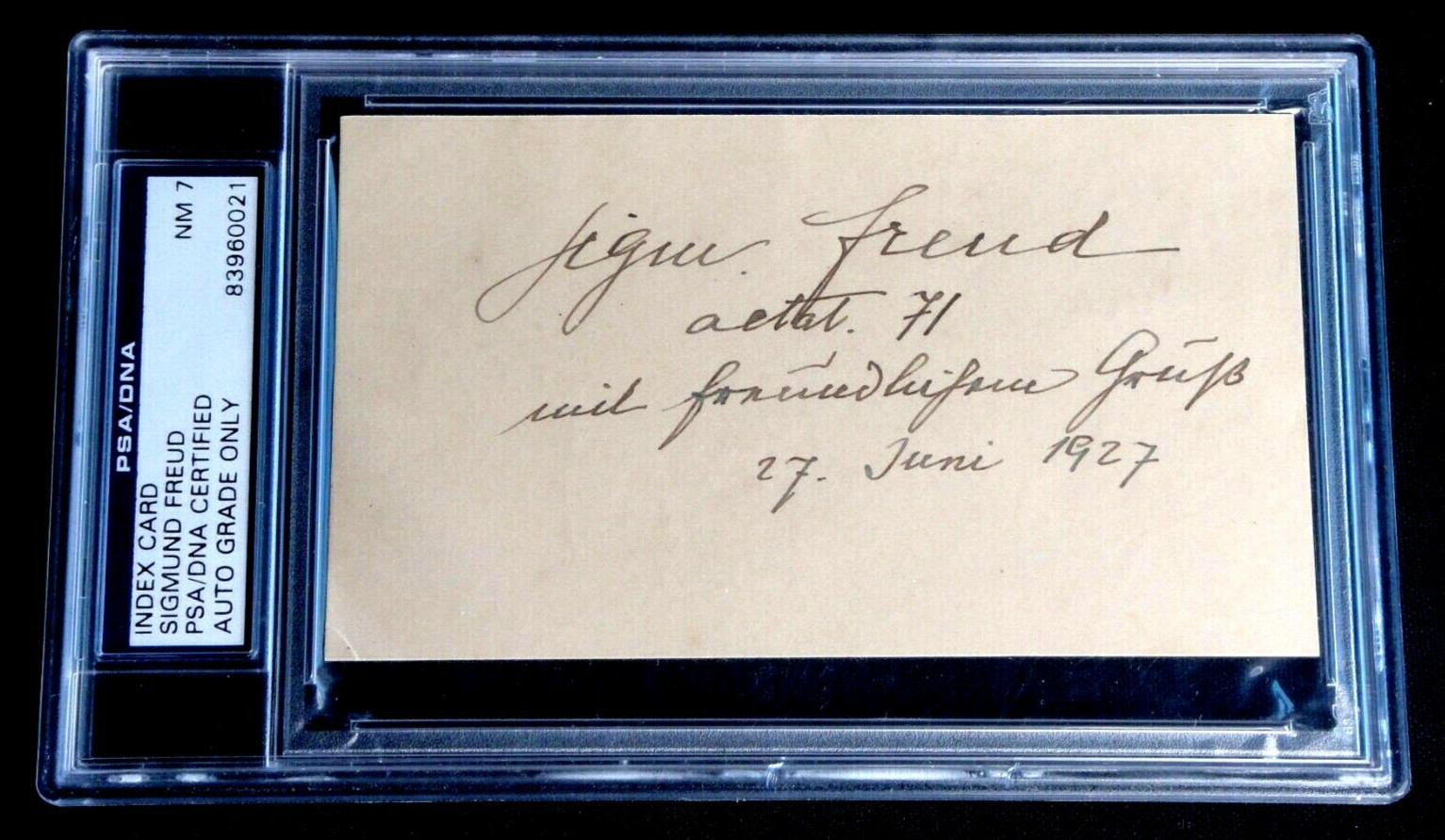 DR. SIGMUND FREUD SIGNED ORIGINAL 1927 POSTCARD PSA/DNA CERTIFIED AUTOGRAPH AUTO DR. SIGMUND FREUD SIGNED ORIGINAL 1927 POSTCARD PSA/DNA CERTIFIED AUTOGRAPH AUTO