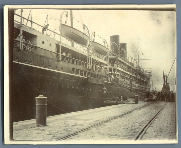 UK, Ship RMS Moldova, Tilbury Vintage citrate print. Photo series with the 