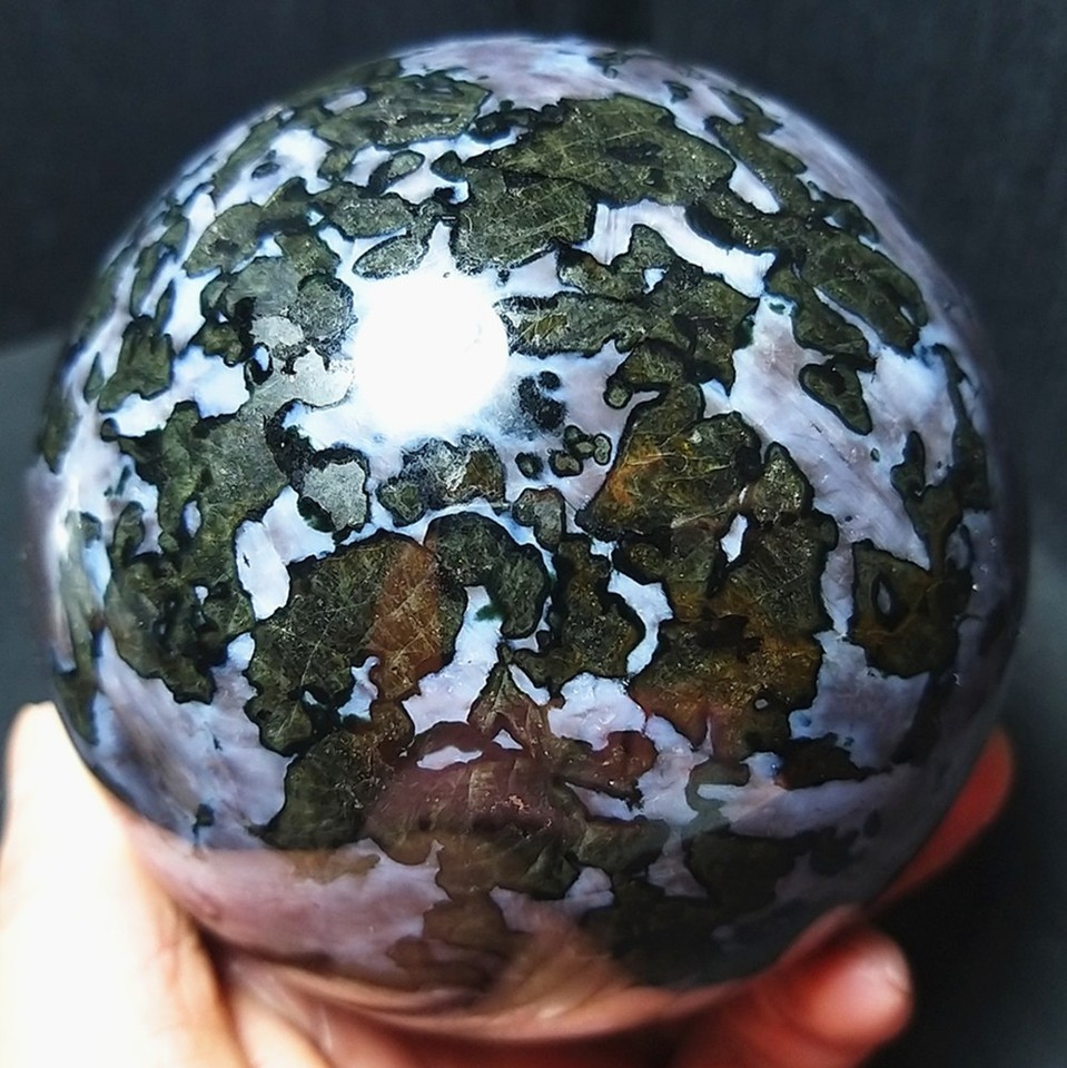 RARE 1518G Natural Polished Colorful Agate Sphere Ball Healing Madagascar AC1046