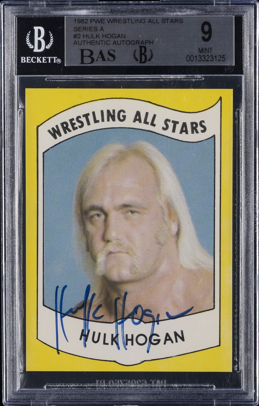 1982 PWE WRESTLING ALL STARS SER A #2 HULK HOGAN BGS 9 1982 PWE WRESTLING ALL STARS SER A #2 HULK HOGAN BGS 9
