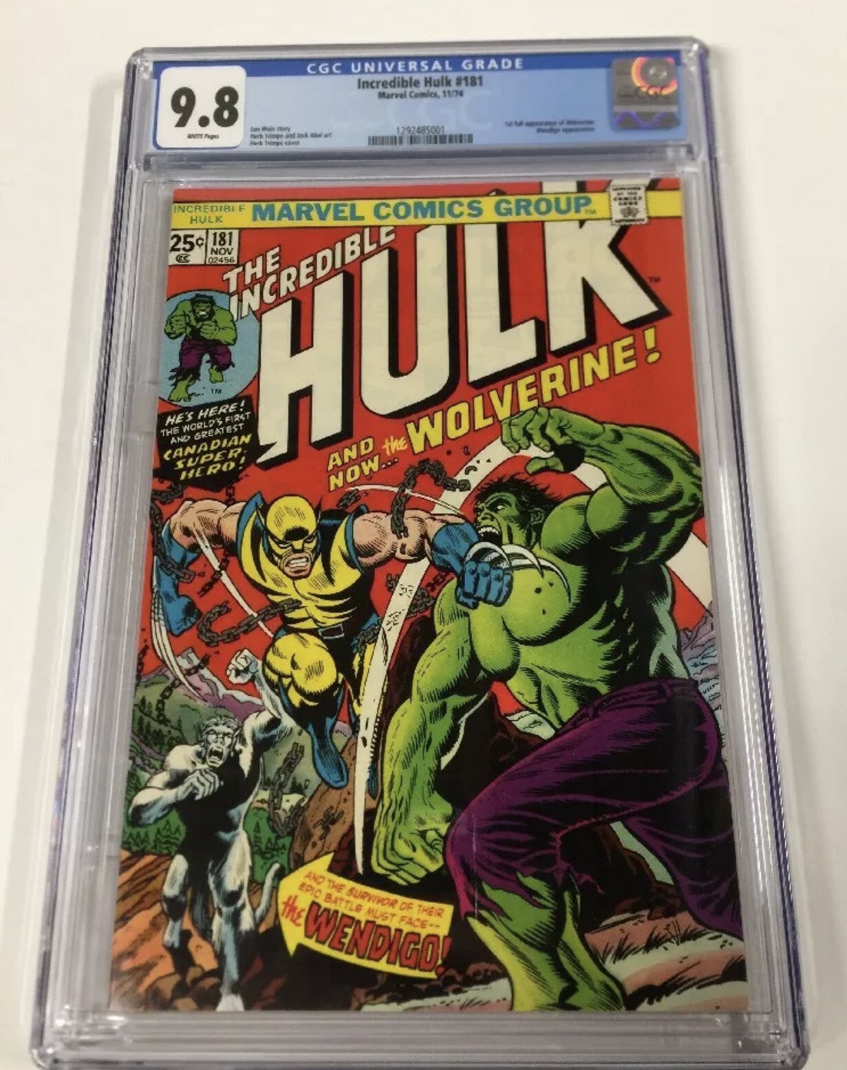 Incredible Hulk 181 + Giant-size X-men 1 Cgc 9.8 WP Perfect Centering Gems Incredible Hulk 181 + Giant-size X-men 1 Cgc 9.8 WP Perfect Centering Gems