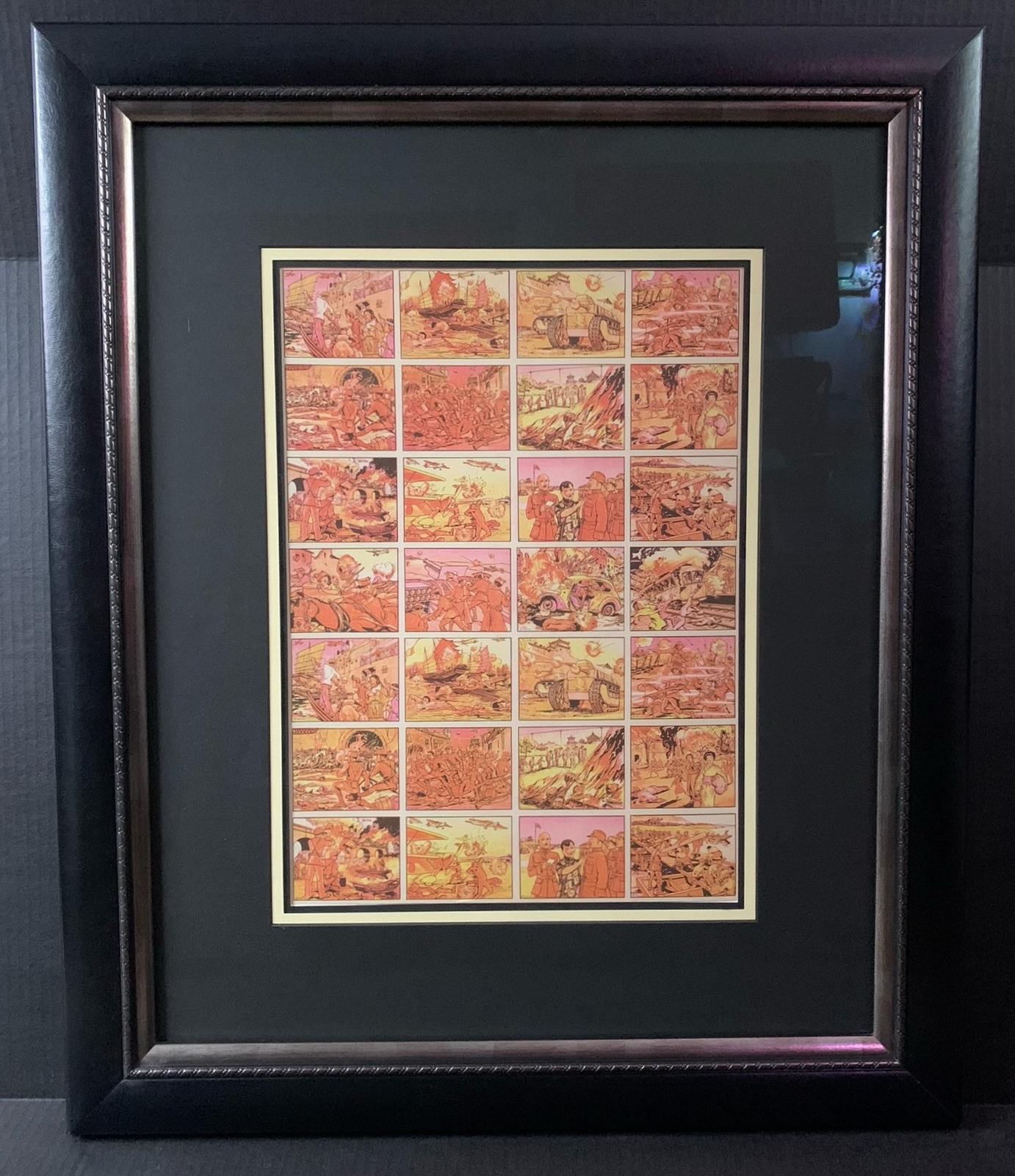 1938 R69 Gum Inc Horrors Of War Framed Proof Uncut Panel-Very Rare 1938 R69 Gum Inc Horrors Of War Framed Proof Uncut Panel-Very Rare