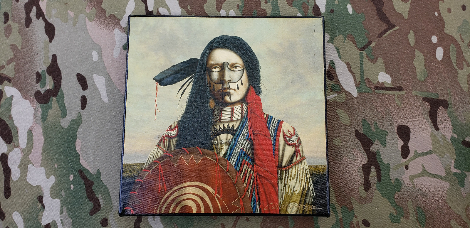 Rare JD Challenger Signed Native American Indian Art Canvas Genuine 1 Rare JD Challenger Signed Native American Indian Art Canvas Genuine 1