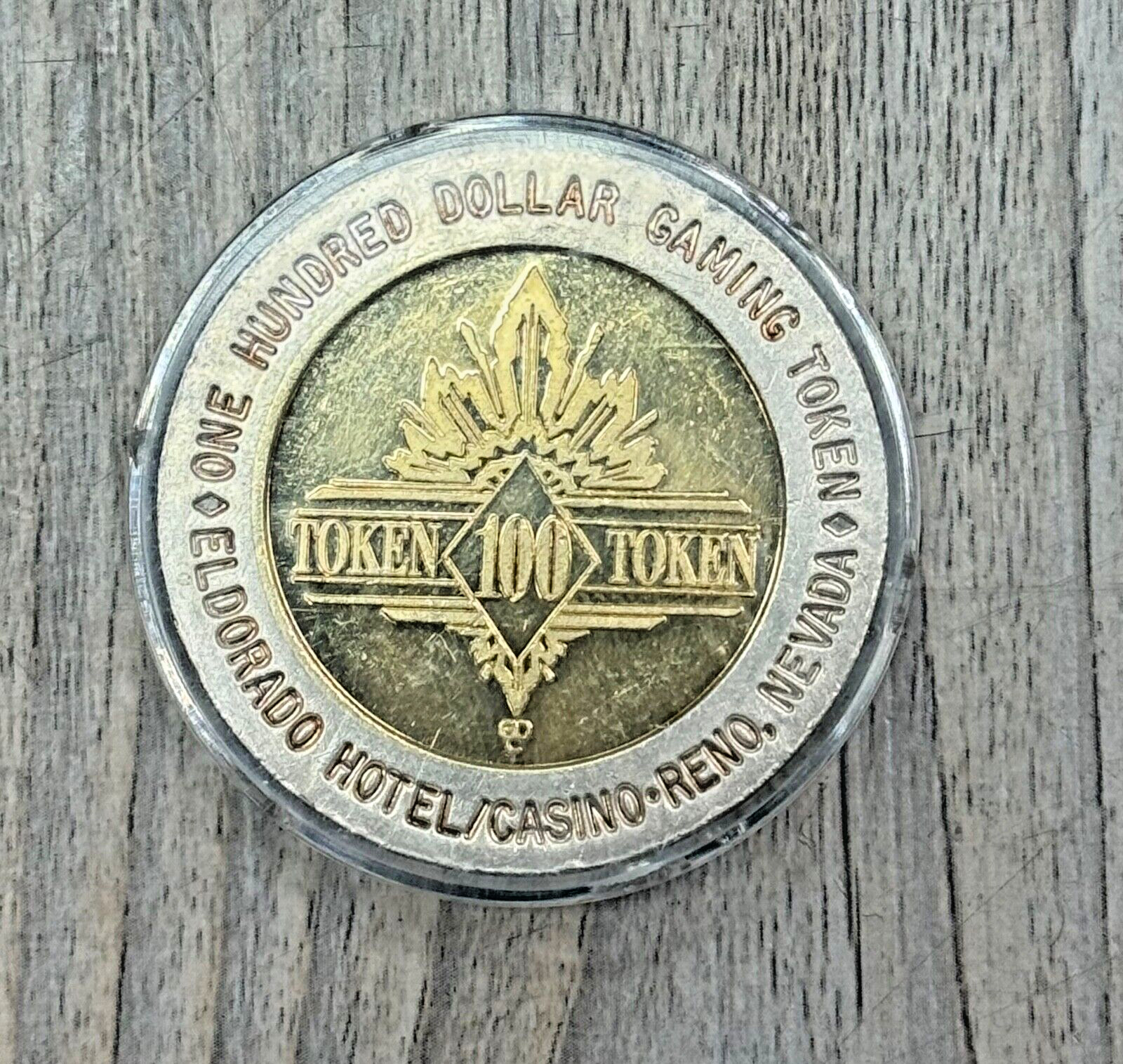 El Dorado $100 14kt Gold Center and .999 Fine Silver Gaming Token, Ultra Rarity