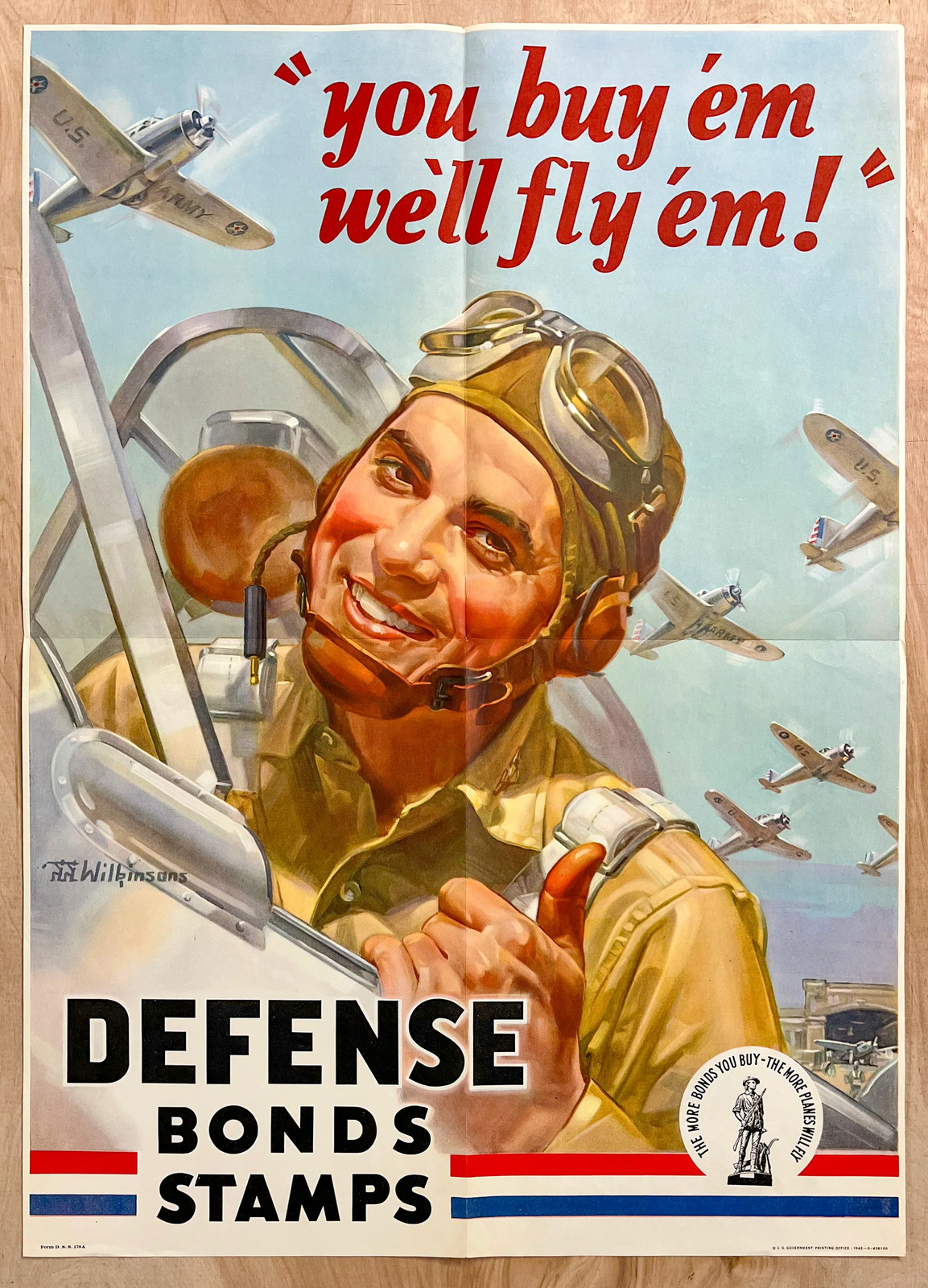 1942 You Buy 'Em We'll Fly 'Em Defense Bonds Stamps Walter Wilkinson WWII 1942 You Buy 'Em We'll Fly 'Em Defense Bonds Stamps Walter Wilkinson WWII
